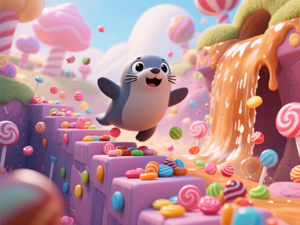 糖果派对海豹的甜蜜冒险之旅：奇幻欢乐盛宴