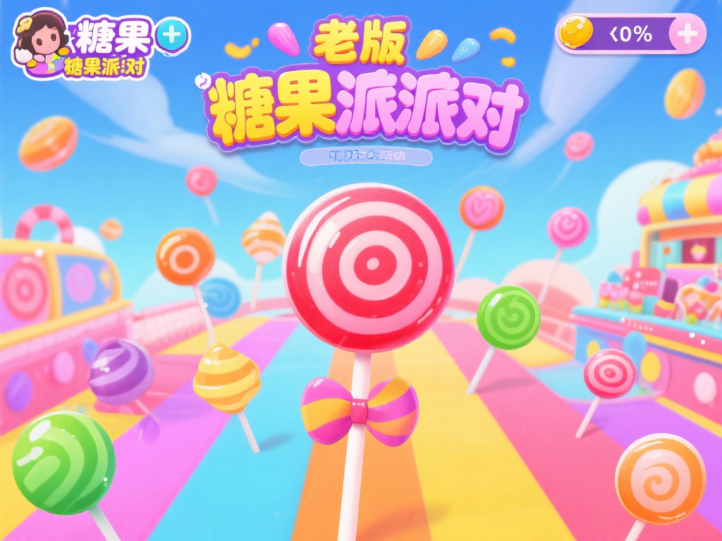 老版本糖果派对在设计上凸显出更浓厚的“糖果”主题，