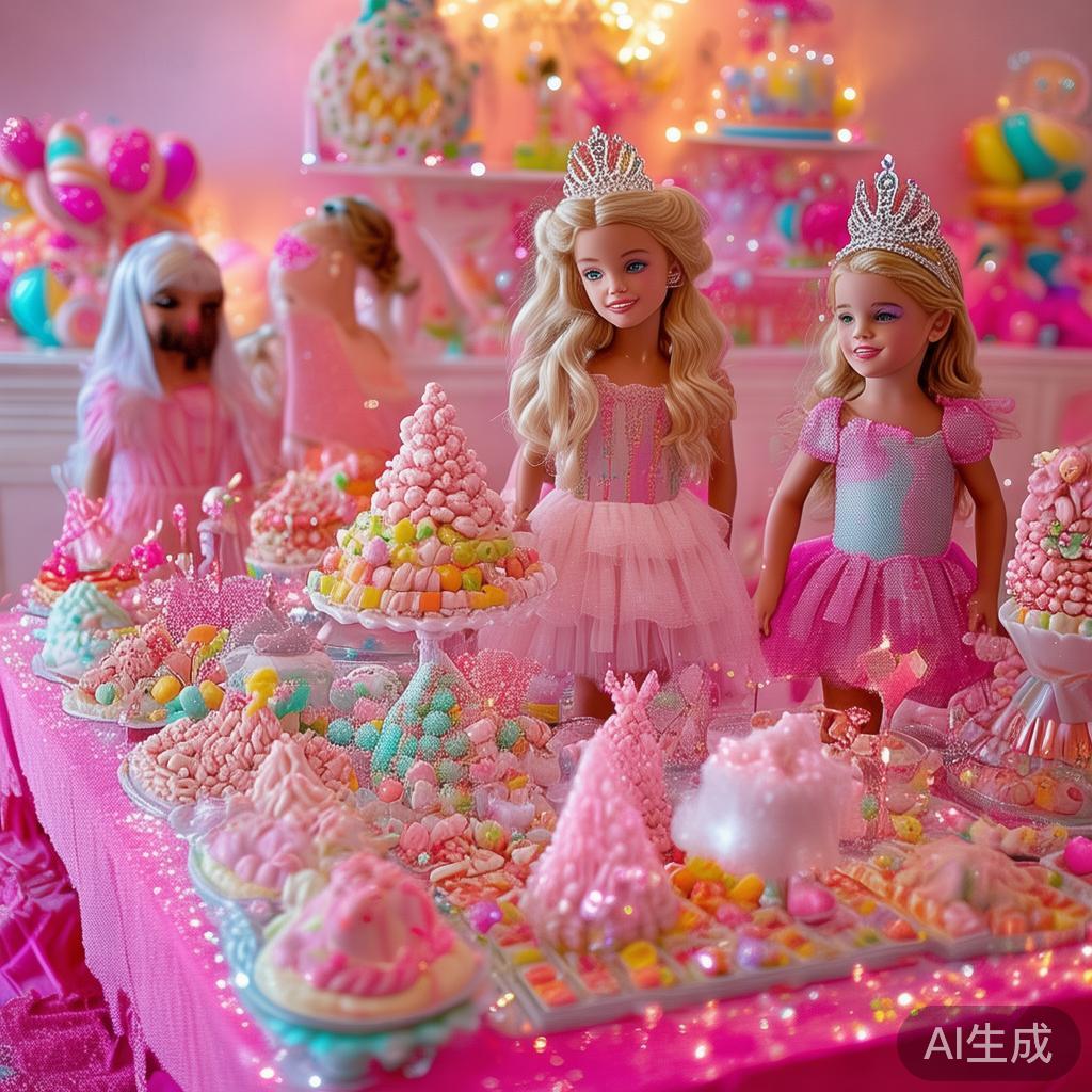 为芭比娃娃举办一场梦幻甜蜜的精彩糖果派对盛宴 在如今的童年世界里,芭比娃娃不仅仅是一种玩具,更象