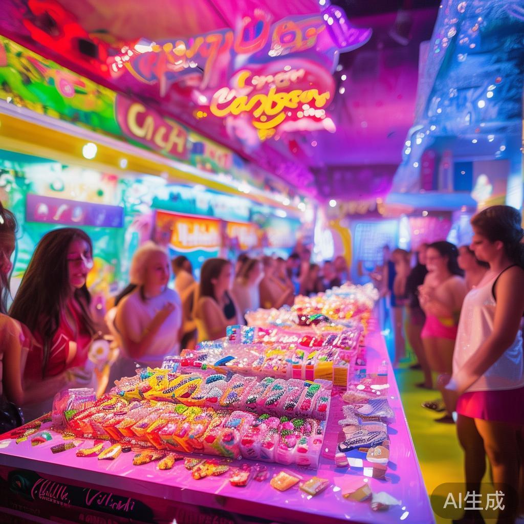糖果派对爆满现场盛况空前,甜蜜狂潮席卷全场 此外,知名品牌的加入也为糖果派对增色不少。多家知名